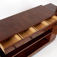 Antique Italian Art Deco Wood Sideboard Credenza or Bar Cabinet 1940s