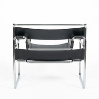 Vintage Mid Century Black Wassily Chair by Marcel Breuer (attr.) 1970s