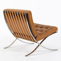 Mid Century Brown Leather Barcelona Chair by Mies van der Rohe for Knoll, 1983