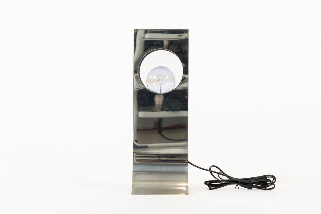 Mid Century Modern Silver Table Lamp by Francois Monnet