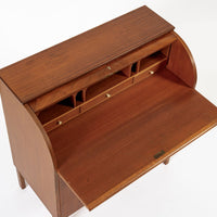Mid Century Swedish Teak Rolltop Secretary Desk by Egon Ostergaard