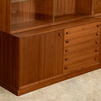 Pair of Swedish Mid-Century Modern Teak Bookcase Display Cabinets, 1960s