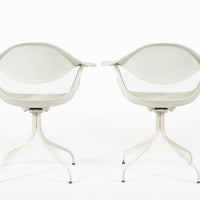Mid Century White Swag Chairs by George Nelson for Herman Miller