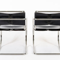 Bauhaus MR 20 Black Leather Arm Chairs by Mies van der Rohe for Knoll, 1979