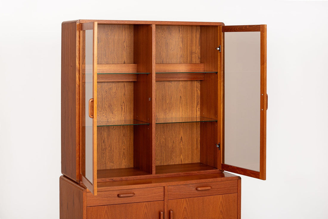 Mid Century Danish Teak Bookcase Wall Unit or China Cabinet