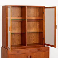 Mid Century Danish Teak Bookcase Wall Unit or China Cabinet