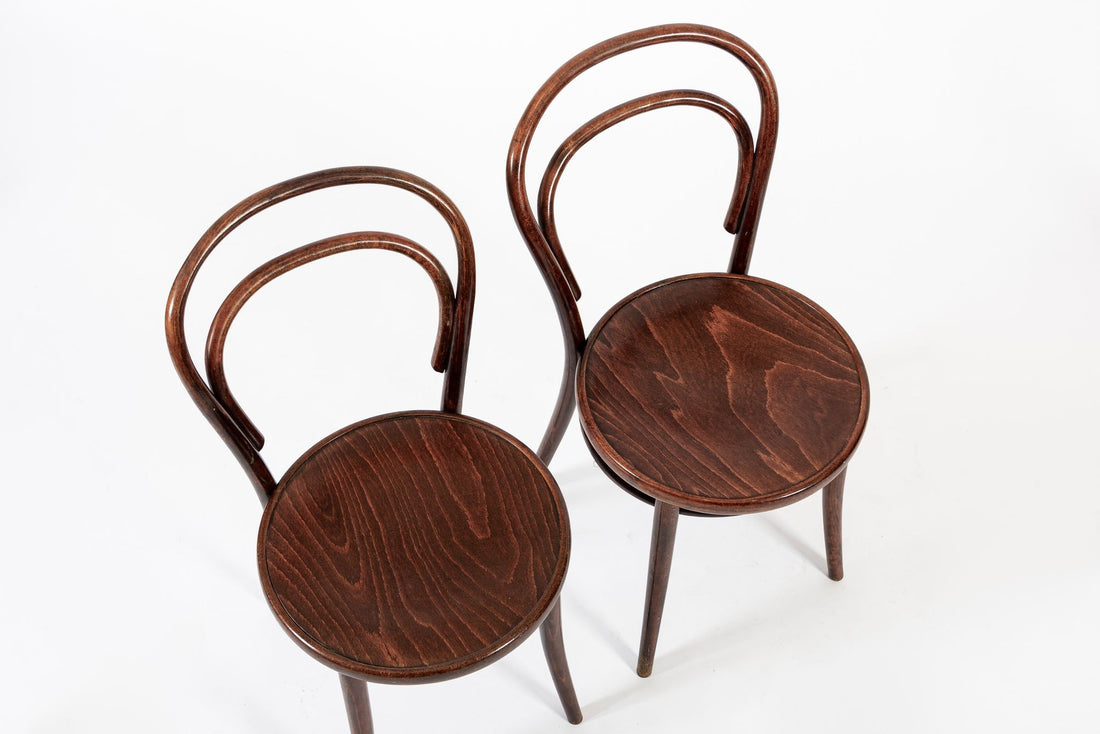 Vintage Bent Wood Cafe Bistro Chairs by Drevounia, Set of 8