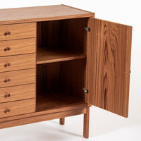 Mid Century Danish Teak Wood Credenza Sideboard Cabinet