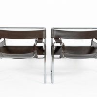 Pair of Mid Century Brown Wassily Chairs by Marcel Breuer for Stendig, 1960s, Labeled