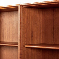 Large Mid Century Swedish Teak Wood Bookshelf Wall Unit by Bodafors