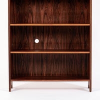 Mid Century Rosewood Bookcase, Scandinavian Tall Display Shelf, 3 Avail