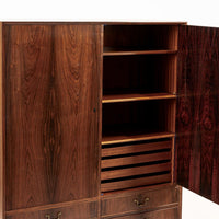 Mid Century Swedish Modern Tall Rosewood Cabinet