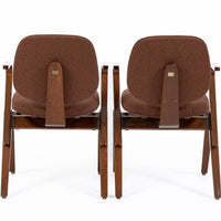 Mid Century Brown Plywood Arm Chairs by Joe Atkinson for Thonet