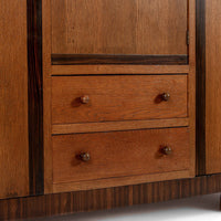 Antique German Art Deco Armoire Wardrobe Cabinet 1930s