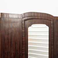 Antique French Art Deco Macassar Ebony Wood Wardrobe Armoire Cabinet, 1940s