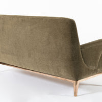 Restored 1940s Art Deco Sofa Mink Mohair, Matching Chair Available