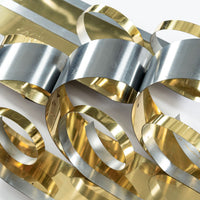 Large Vintage Mid Century Metal Ribbon Wall Art Sculpture by Curtis Jere 1980s