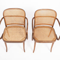 Mid Century Bentwood & Cane Cafe Chairs by Joseph Hoffman for Stendig