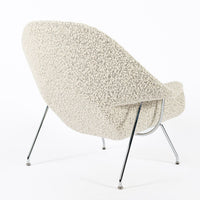 Early Restored Mid Century Ivory Wool Womb Chair by Saarinen for Knoll, Multiples/Custom Avail