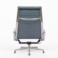 Eames Blue Gray Leather Office Lounge Chair for Herman Miller - 2 Available