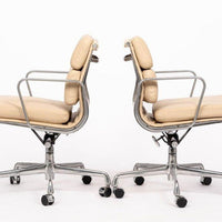 Eames for Herman Miller Cream Leather Office Chair Pair 2000s