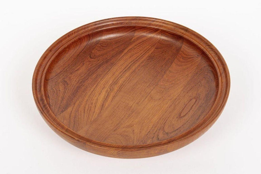 Danish Modern Large Teak Wood Bowl by Henning Koppel for Georg Jensen, 1960s