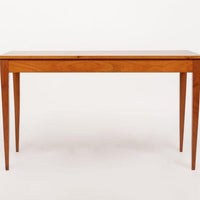 Antique French Art Deco Cherry Wood Writing Desk Table by Jacques Quinet
