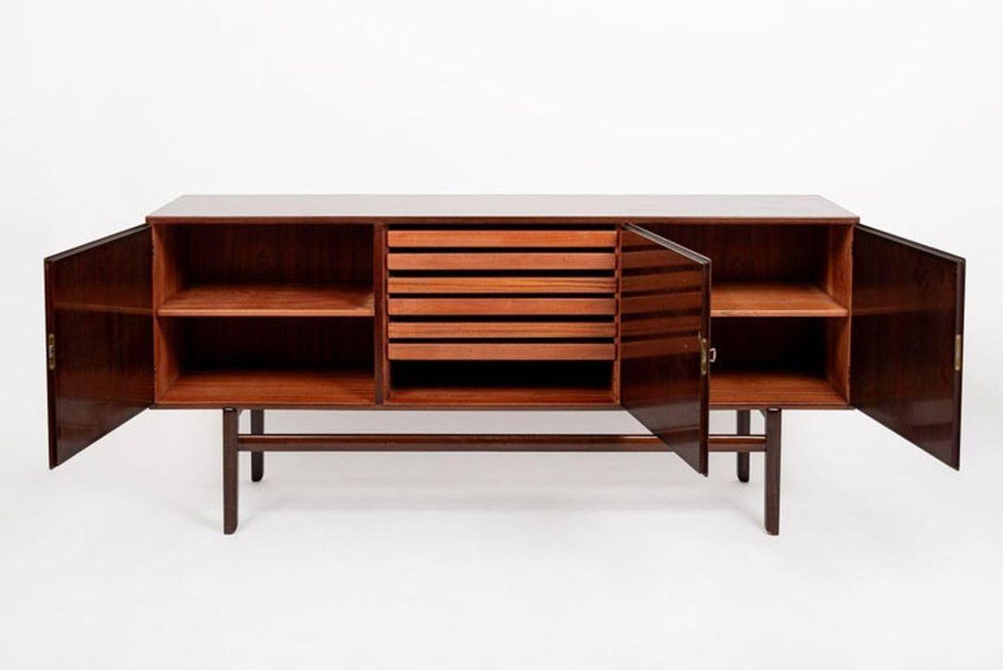 Mid Century Wood Sideboard Cabinet or Credenza by Ole Wanscher