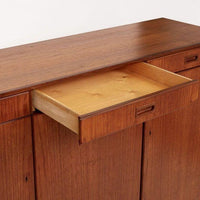 Mid Century Swedish Teak Wood High Cabinet Credenza or Sideboard