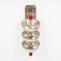 Antique Art Deco Large Silver Metal Wall Sconce Lamps, 34”