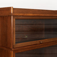 Antique Tall Mahogany Wood Barrister Bookcase Cabinet Six Shelf