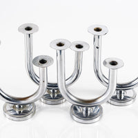 Antique Art Deco Taurex Chrome Candlestick Holders by Walter Von Nessen for Chase