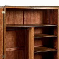 Antique French Art Deco Mahogany Wardrobe Armoire Cabinet, 1940s