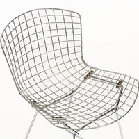 Mid Century Modern Silver Wire Dining Side Chairs by Harry Bertoia for Knoll