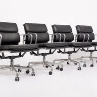 Mid Century Black Leather Office Chairs by Eames for Herman Miller