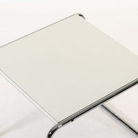 Mid Century White Tubular Steel Laccio Side Table by Marcel Breuer for Knoll