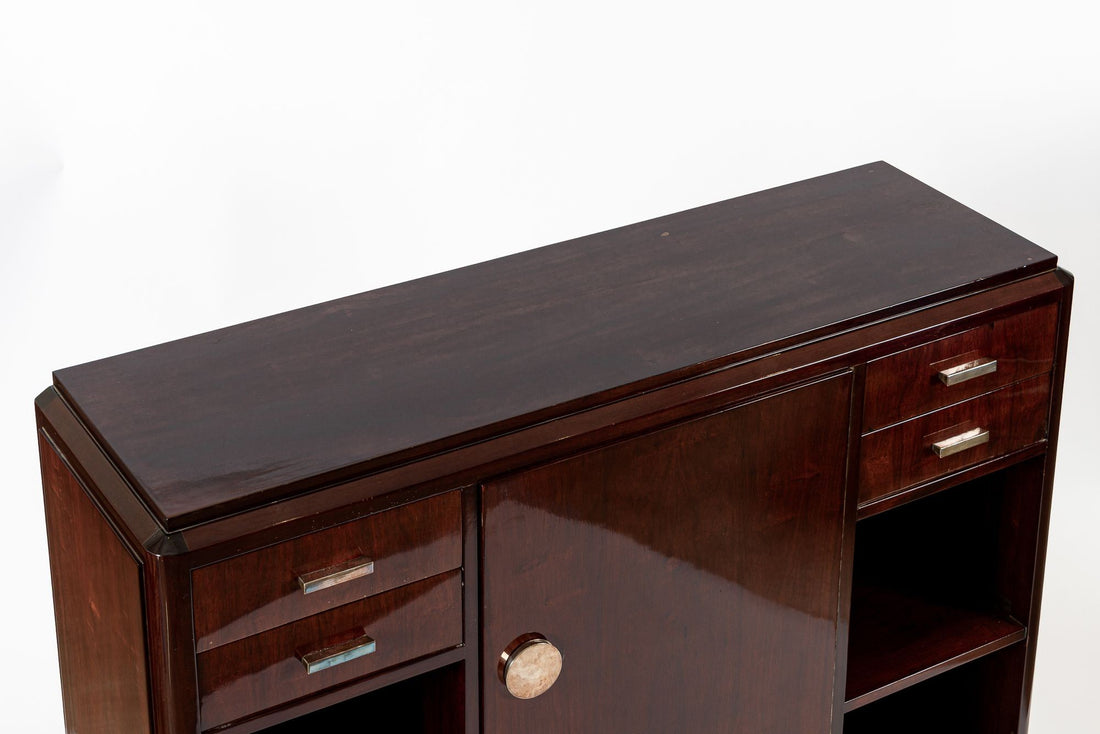 Antique Art Deco Wood Sideboard Cabinet or Credenza, Matching Table Available