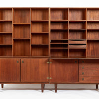 Mid-Century Danish Teak Wall Unit Bookcase by Peter Løvig Nielsen, Pair, 1960s