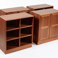 Danish Modern Modular Bookshelf Cabinet System in Teak Wood