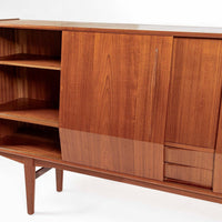 Mid-Century Danish Modern Teak High Sideboard or Bar Cabinet 1960s