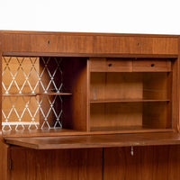 Mid-Century Danish Modern Teak Secretary Desk Cabinet 1960s