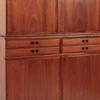 Mid Century Danish Modern Teak Storage Cabinet, Circa 1960, Two-Piece