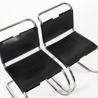 Mid Century Bauhaus MR 10 Black Side Chairs by Mies van der Rohe for Knoll