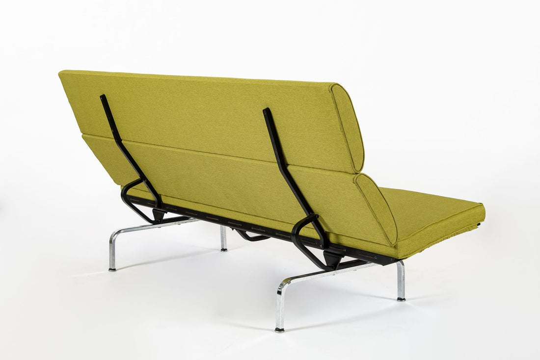 Mid Century Lime Green Sofa Compact by Eames for Herman Miller, 1970s