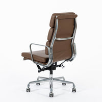 Eames for Herman Miller Tall Brown Leather Desk Chair Soft Pad