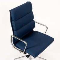 Herman Miller Eames Tall Navy Blue Fabric Desk Chair Soft Pad