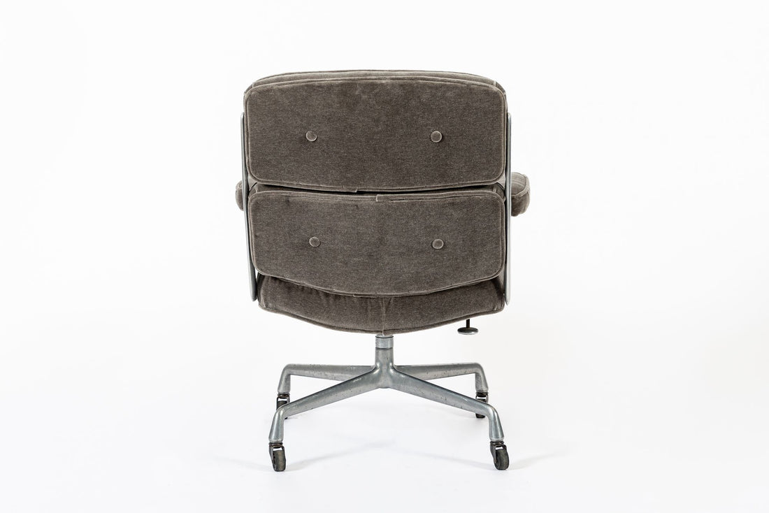 Vintage Eames Time Life Gray Velvet Office Chair Herman Miller 1978