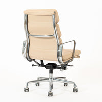 Eames Herman Miller Tall Cream Leather Office Chair Aluminum Group