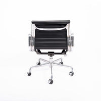 Eames Herman Miller Black Leather Office Chair Thin Pad Aluminum Group