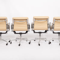 Eames Herman Miller Tan Leather Desk Chairs 2000s Set of 4